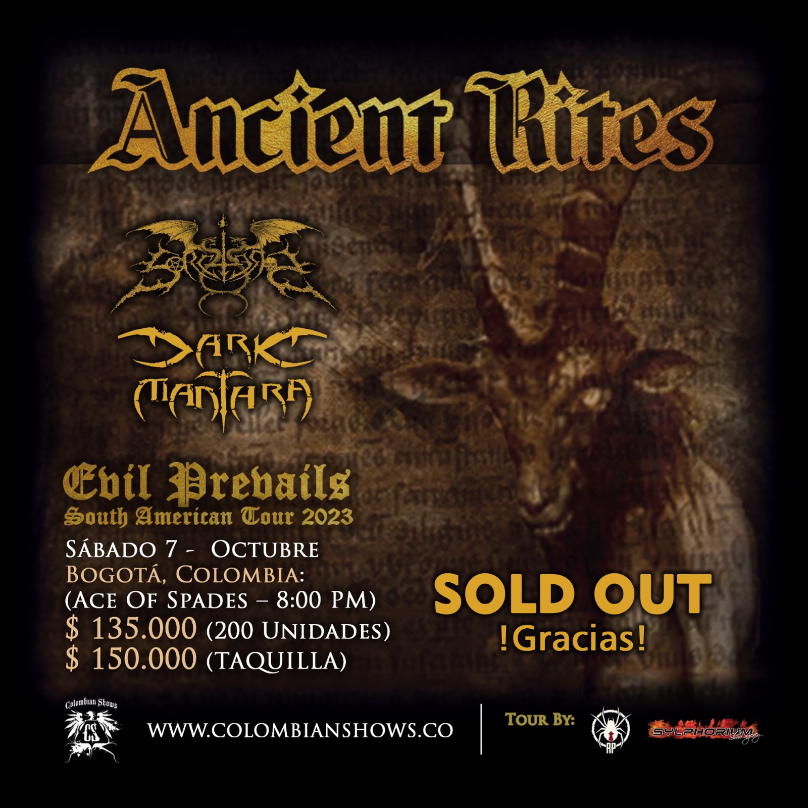 ANCIENT RITES @ Bogotá, Colombia 7/10/23