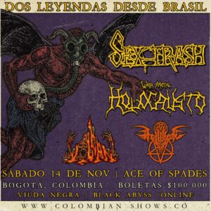 Bogotá: SEXTRASH / HOLOCAUSTO / HELLBLOOD / VOLCAN Sábado 14 Noviembre 2026